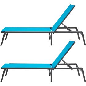 VEVOR Chaise Lounge Chair Outdoor Patio Lounge Chair Adjustable 5-Position 2 pcs