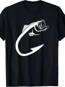Fish Hook Minimal Art Cool Fishing Lover, Art Lover Gift Printed T-shirt Comfortable Breathable, Soft,